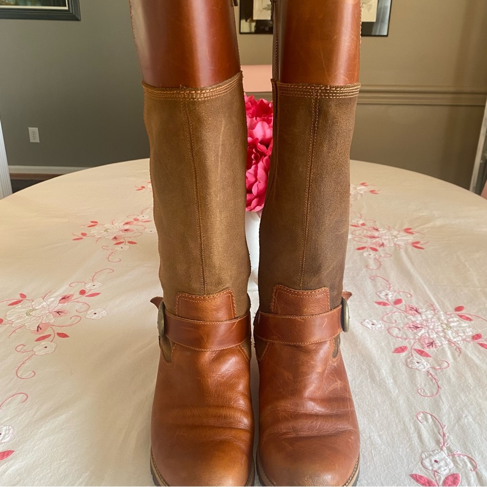 Brown Leather and Suede Riding Boots - Picture 4 of 14